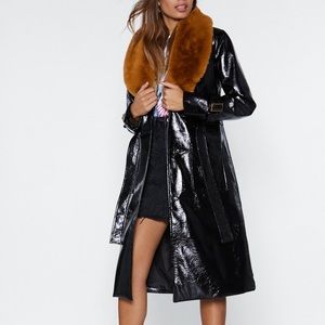 NWT Nasty Gal Patent Leather Trench (6)